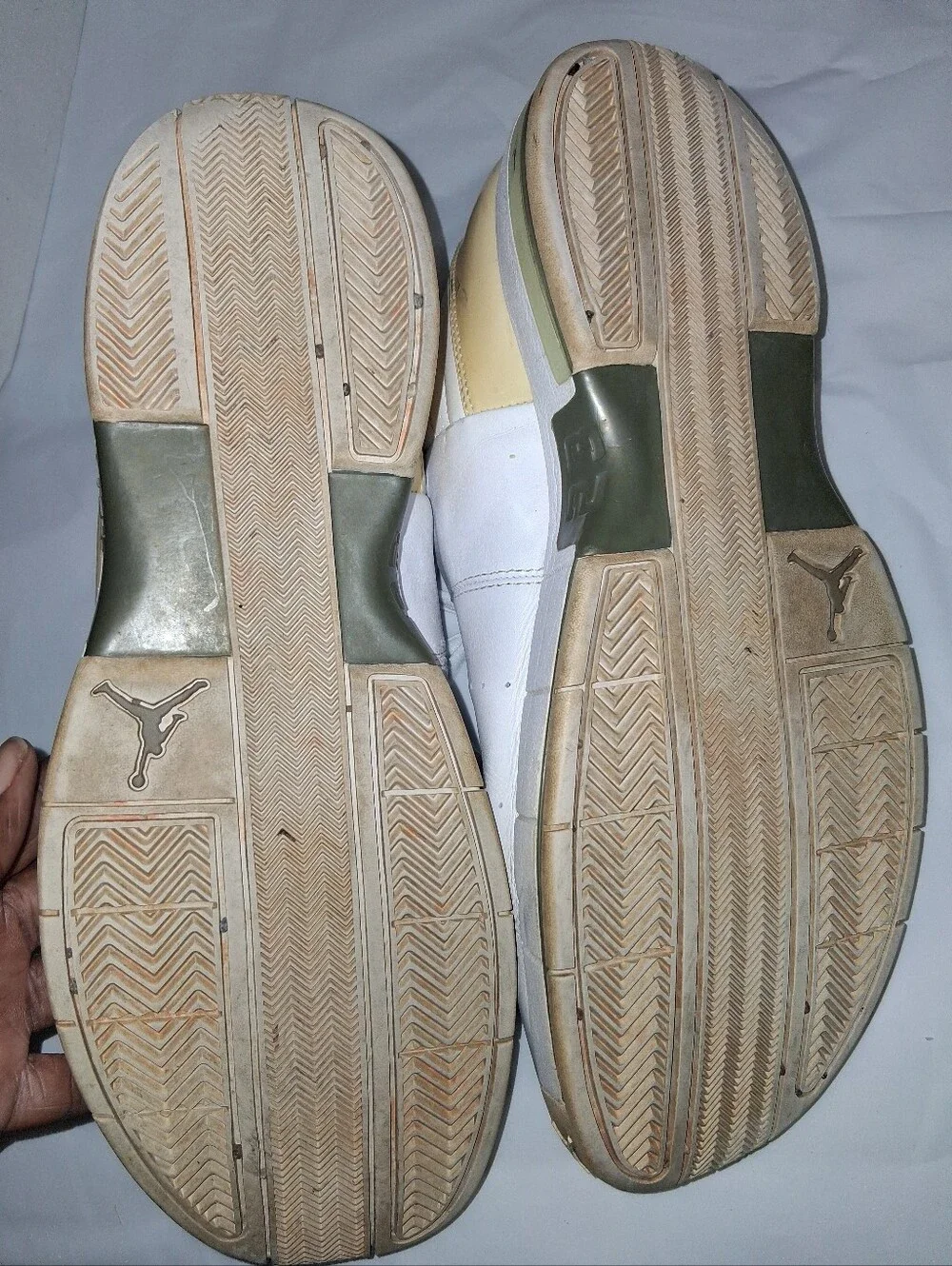 Jordan Men’s Low-Top Sneakers in White and Tan